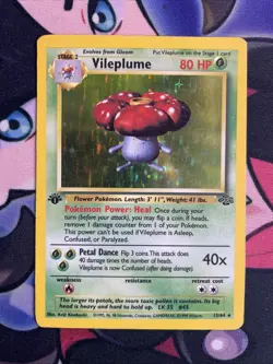 Pokemon TCG Vileplume 15/64 1st Edition Jungle Holo Rare MP - Image 1