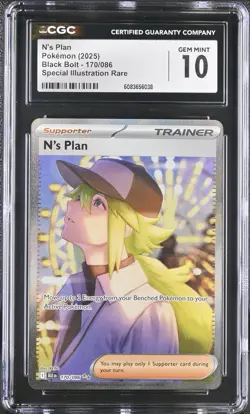 Pokemon English N's Plan 170/086 2025 Black Bolt BLK EN Special CGC Gem Mint 10 - Image 1