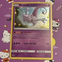 Pokemon TCG Mewtwo Sun & Moon Ultra Rare Holo Black Star Promo SM77 MP - Image 1