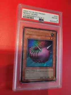 PSA 8 - YUGIOH - 2003 - TP3-001 - NEEDLE WORM - ULTRA RARE - Image 1
