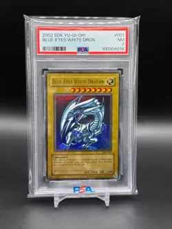 2002 Yu-Gi-Oh! SDK-001 Blue Eyes White Dragon PSA 7 - Image 1