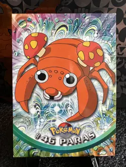Pokemon Topps Card - Paras #46 Non Holo TV Animation Edition Black Label - LP NM - Image 1