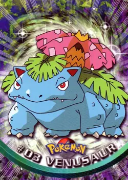 Pokemon #03 Venusaur Card Topps Series 1 Black Logo - Image 1