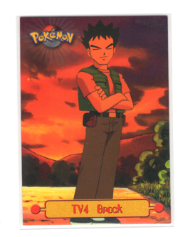 1999 Topps Pokemon TV Animation Edition Brock Trainer Card #TV4 NM - Image 1