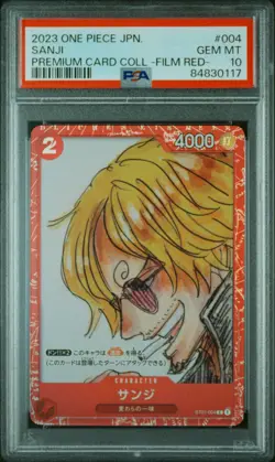 One Piece Japanese Sanji ST01-004 Premium Card Collection Film Red PSA 10 - Image 1
