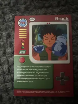 BROCK TV4 - GREEN LOGO - NON-HOLO - Series 1 TOPPS POKEMON CARD - LP - Image 2