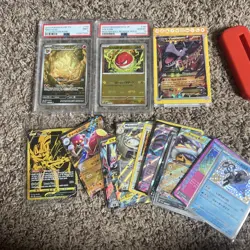 pokemon cards lot 19 Cards *bonus Stickers. 2 PSA Graded - Image 1