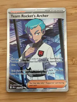 Pokemon TCG Team Rocket's Archer 223/182 Sv10: Destined Rivals Holo NM DRI card - Image 1