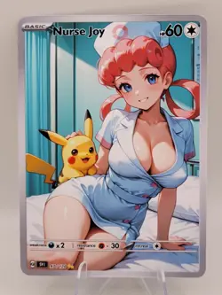 Nurse Joy Waifu Full Art Custom Trading Card Fan Art Goddess ACG - Image 1
