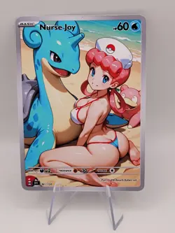 Nurse Joy Waifu Full Art Custom Trading Card Fan Art Goddess ACG - Image 1