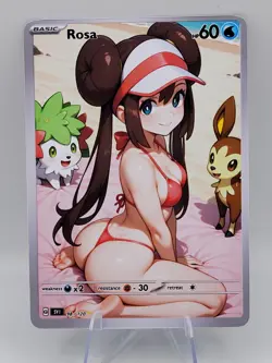 Rosa Trainer Waifu Full Art Custom Trading Card Fan Art Goddess ACG - Image 1