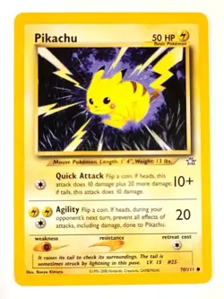 Pikachu 70/111 - Neo Genesis - Pokemon Trading EXC-NM BUY 2 CARDS GET 1 FREE!!! - Image 1