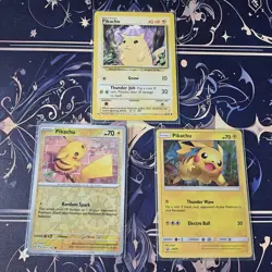 3x Holo Basic Pikachu #58 #51 #SM76 NM Pokemon Card TCG - Image 1