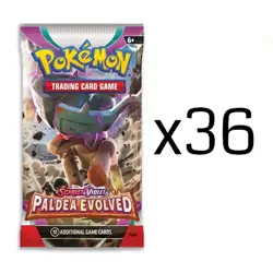 36x PALDEA EVOLVED Sealed BOOSTER PACKS (Box lot - 10 Pokemon Cards Per Pack) - Image 1