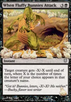 MTG When Fluffy Bunnies Attack - Foil, Light Play, English Unhinged - Image 1