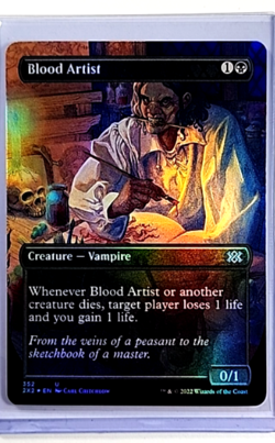 MTG Magic The Gathering 2X2 Double Masters 2022 Borderless Foil 352 Blood Artist - Image 1