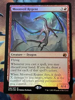 MTG - 1x Moonveil Regent - FOIL / Midnight Hunt NM - Image 1