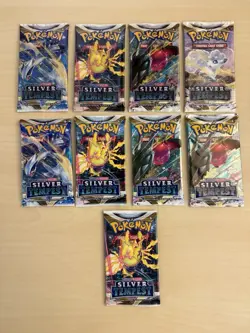 Lot of Nine Pokemon TCG Sword & Shield Silver Tempest Booster Packs NEW/SEALED - Image 1