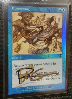 MTG FOIL 7TH ED BOOMERANG SHADOW SIGNED BY ARTIST - Image 1