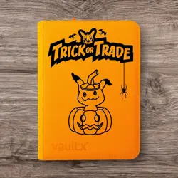 Vault X - 9 Pocket eXo-Tec Zip Binder - Orange Pokemon Trick Or Trade Mimikyu - Image 1