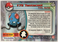 POKEMON TENTACOOL #72 TOPPS TV ANIMATION EDITION NEAR MINT - Image 2