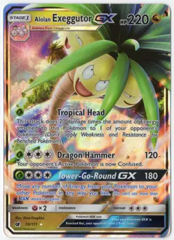 Alolan Exeggutor GX 74/111 (NM) - SM Crimson Invasion - Ultra Rare Pokemon TCG - Image 1