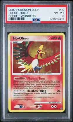 2007 POKEMON DIAMOND & PEARL SECRET WONDERS #10 HO-OH-HOLO SECRET WONDERS PSA 8 - Image 1