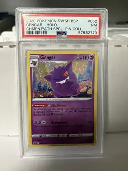 2020 Pokemon SWSH Gengar Holo #052 PSA 7 Champion’s Path Promo - Image 1