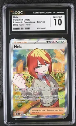 ??? CGC 10 Mela 140/131 Prismatic Evolutions Holo Ultra Rare Pokemon Trainer - Image 1
