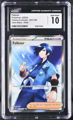 ?? CGC 10 GEM Mint Falkner 251/193 Ultra Rare Full Art - Pokemon PAL SV02 - Image 1