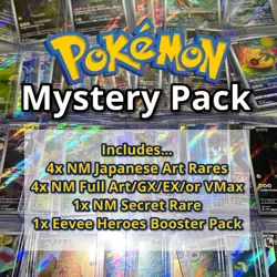 POKEMON MYSTERY PACKS: 9 NM Cards + 1 Factory Sealed Eevee Heroes Booster Pack - Image 1