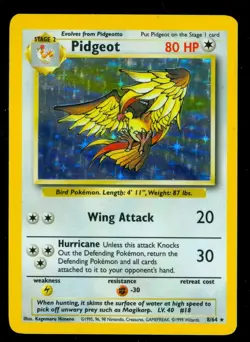 Pokemon PIDGEOT 8/64 Jungle - RARE HOLO - ERROR CARD with no set symbol - NM/M - Image 1