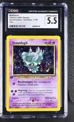 CGC 5.5 German Misdreavus Neo Revelation 1st Edition 11/64 Holo Pokemon Card - Image 1