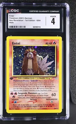 CGC 4 German Entei 2001 Neo Revelation - 1st Edition 6/64 Holo Pokemon Card - Image 1