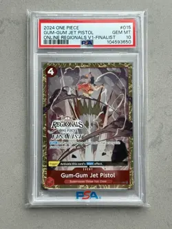 2024 One Piece Online Regional Finalist Card Gum-Gum Jet Pistol ST01-015 PSA 10 - Image 1