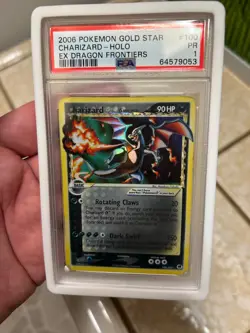 2006 POKEMON EX DRAGON FRONTIERS GOLD STAR #100 CHARIZARD-HOLO PSA 1 - Image 1