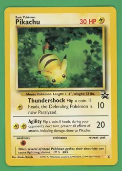 Pikachu Pokemon WOTC Black Star Promo 27 A - Image 1