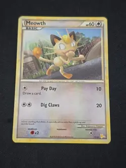 Meowth (#12) 12/30 HGSS Trainer Kit: Gyarados & Raichu Regular Pokemon TCG LP - Image 1