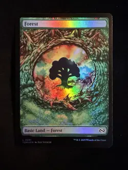 MTG - Forest Dragon Eye - Bordered, FOIL, Basic Land TDM - Rare 0291 - Image 1