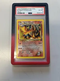 Pokemon TCG Blaine's Charizard Gym Challenge 2 Holo PSA EX-MT 6 With Swirl. - Image 3