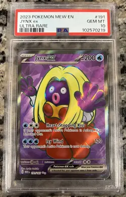 2023 POKEMON MEW EN-151 ULTRA RARE JYNX EX #191 PSA 10 - Image 1