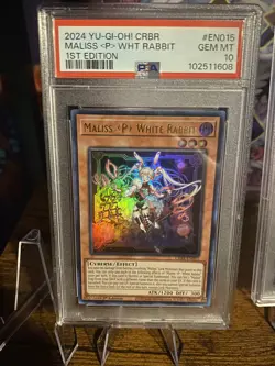 PSA 10 Yu-Gi-Oh! Maliss P White Rabbit 1st Edition CRBR-EN015 - Image 1