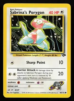 Sabrina's Porygon 98/132 Common Gym Challenge Pokemon Card - Image 1