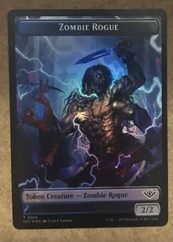 Foil* Zombie Rogue / Mercenary Token - Outlaws Of Thunder Junction- LP MTG - Image 1