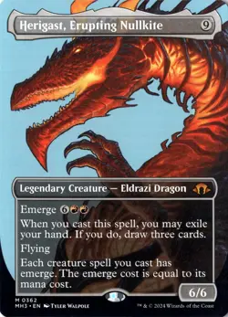 Herigast, Erupting Hellkite NM/M* BORDERLESS Modern Horizons 3 0362 -UnltdCards - Image 1