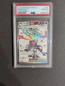 Pokemon Twilight Masquerade 198 Greninja EX Ultra Rare PSA 10 - Image 1