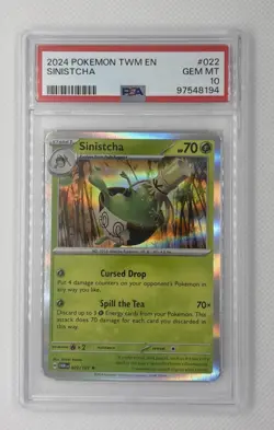 2024 Pokemon TWM EN Sinistcha #22 PSA 10 GEM MINT 🌶🥵 - Image 1