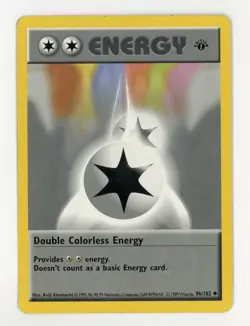 1st Edition Shadowless Double Colorless Energy - Pokemon 1999 Base Set #96 EX - Image 1