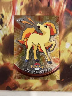 Pokemon 2000 Topps Chrome Ponyta #77 NM Condition, TV Series 1, Chrome holo - Image 1