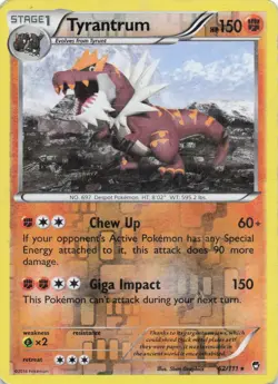 Pokemon - Tyrantrum (Reverse Holofoil) - XY - Furious Fists - Image 1